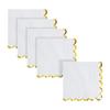 100 Sheets 5 x 5 Inch Solid Color Paper Cocktail Napkins Elegant Beverage Napkins Wedding Reception Dessert Napkin Decorative Birthday Party Napkin with Golden Scalloped Edges White view 1