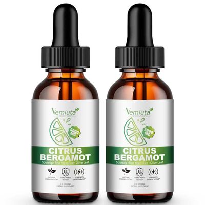 2 Packs 5000mg Citrus Bergamot Liquid Drops-2X Absorption- Cholesterol Lowering Supplement w Soursop, Red Yeast Rice, Olive Leaf, Hight Cholesterol -Soursop Bitters Liquid-Heart & Immune Support