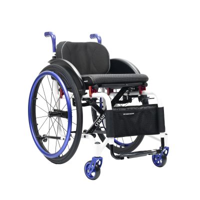 CFMAIF Manual Sports Wheelchairs for Adults, Lightweight Foldable, Aluminum Alloy Chair with Handbrakes,Quick Release Rear Wheels(Size:42cm/16.2in seat,Color:Blue)