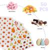 50Pcs Fall Cellophane Treat Bags Thanksgiving Goodie Bags Plastic Autumn Maple Leaves Pumpkin Pinecone Squirrel Candy Cookies Goodie Bag Falls Leaf Party Favor Gift Bag with Twist Ties (4 Styles) view 4