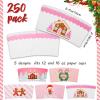 Remerry 250 Pack Winter Christmas Disposable Coffee Cup Paper Sleeves Xmas Santa Holiday Tea Hot Chocolate Cocoa Sleeves for 12oz 16oz Cups (Pink) view 2