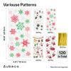 Aubeco 120Pcs Christmas Treat Bags, 10.8 x 4.8 Inches Clear Cellophane Candy Bags with Gold Twist Ties for Party, Snacks, Cookie Packing (Santa, Snowflake) view 2