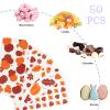50Pcs Fall Goodie Treat Bags Maple Leaves Cellophane Gift Bag Autumn Pumpkin Candy Foodie Plastic Cello Bags with Twist Ties Maple Leaf for Fall Thanksgiving Theme Party Favor Supplies (4 Styles) view 3