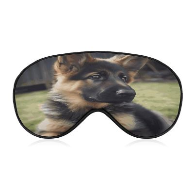 Soft Breathable Sleep Mask Eye Mask with Adjustable Elastic Strap German Shepherd Puppy Eye Shade Cover for Night Sleep Travel Nap