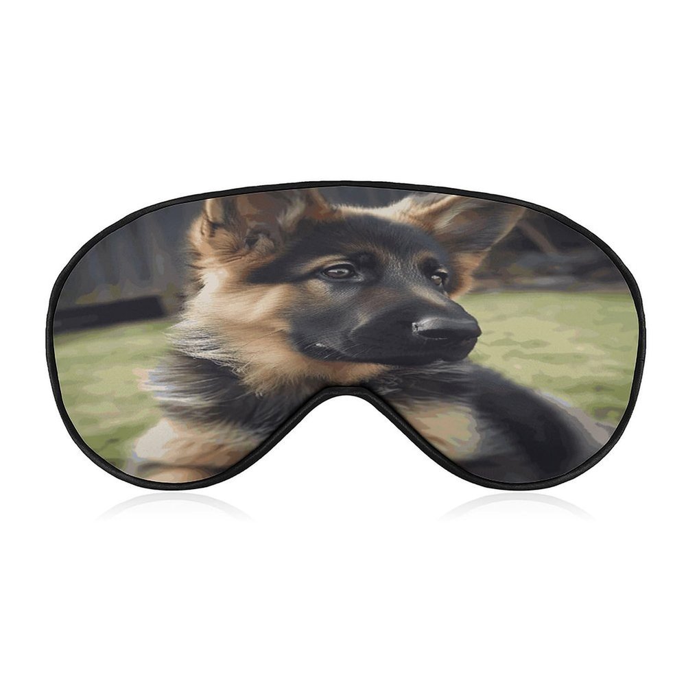Soft Breathable Sleep Mask Eye Mask with Adjustable Elastic Strap German Shepherd Puppy Eye Shade Cover for Night Sleep Travel Nap