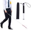 118cm/128cm/138cm Telescopic Blind Cane with 2 Tips, Anti Slip Shockproof Blind Reflective Cane for Visually Impaired People Walking Stick view 1