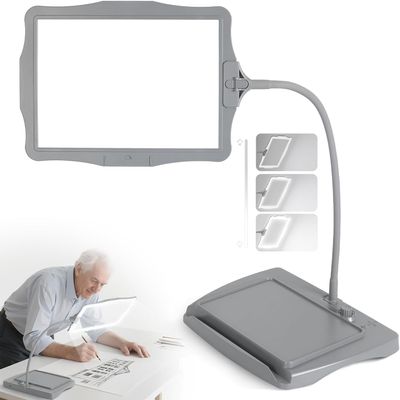 Magnifying Glass with Light and Stand 50 LED Desk Magnifying Glass with Light Stepless Dimmable, Horizontal + Vertical Mode, 360 Flexible Gooseneck, Hands Free Magnifier for Close Work Reading Repair