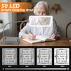 Magnifying Glass with Light and Stand 50 LED Desk Magnifying Glass with Light Stepless Dimmable, Horizontal + Vertical Mode, 360 Flexible Gooseneck, Hands Free Magnifier for Close Work Reading Repair view 2