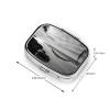 Black and White Beach Pill Box for Pocket or Purse, 2 Compartment Small Pill Case, Portable Travel Pill Organizer Daily Pill Container with Mirror Metal Medicine Case Unique Gift view 3