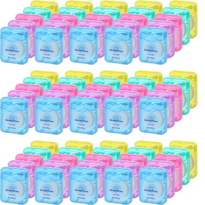 100 Pack Dental Floss Bulk Mint Flavored Floss Travel Oral Care Dental Floss for Teeth and Gum Protection, Each 164 ft/ 50 Meters(Multicolor)