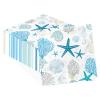 100 Pcs Ocean Coral Paper Napkins 3-ply 6.5'' x 6.5" Disposable Blue Starfish Seashell Dinner Size Napkins Under the Sea Square Beverage Napkins for Beach Dinner Bathroom Kitchen Supplies Decorations view 1