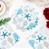 100 Pcs Ocean Coral Paper Napkins 3-ply 6.5'' x 6.5" Disposable Blue Starfish Seashell Dinner Size Napkins Under the Sea Square Beverage Napkins for Beach Dinner Bathroom Kitchen Supplies Decorations view 2