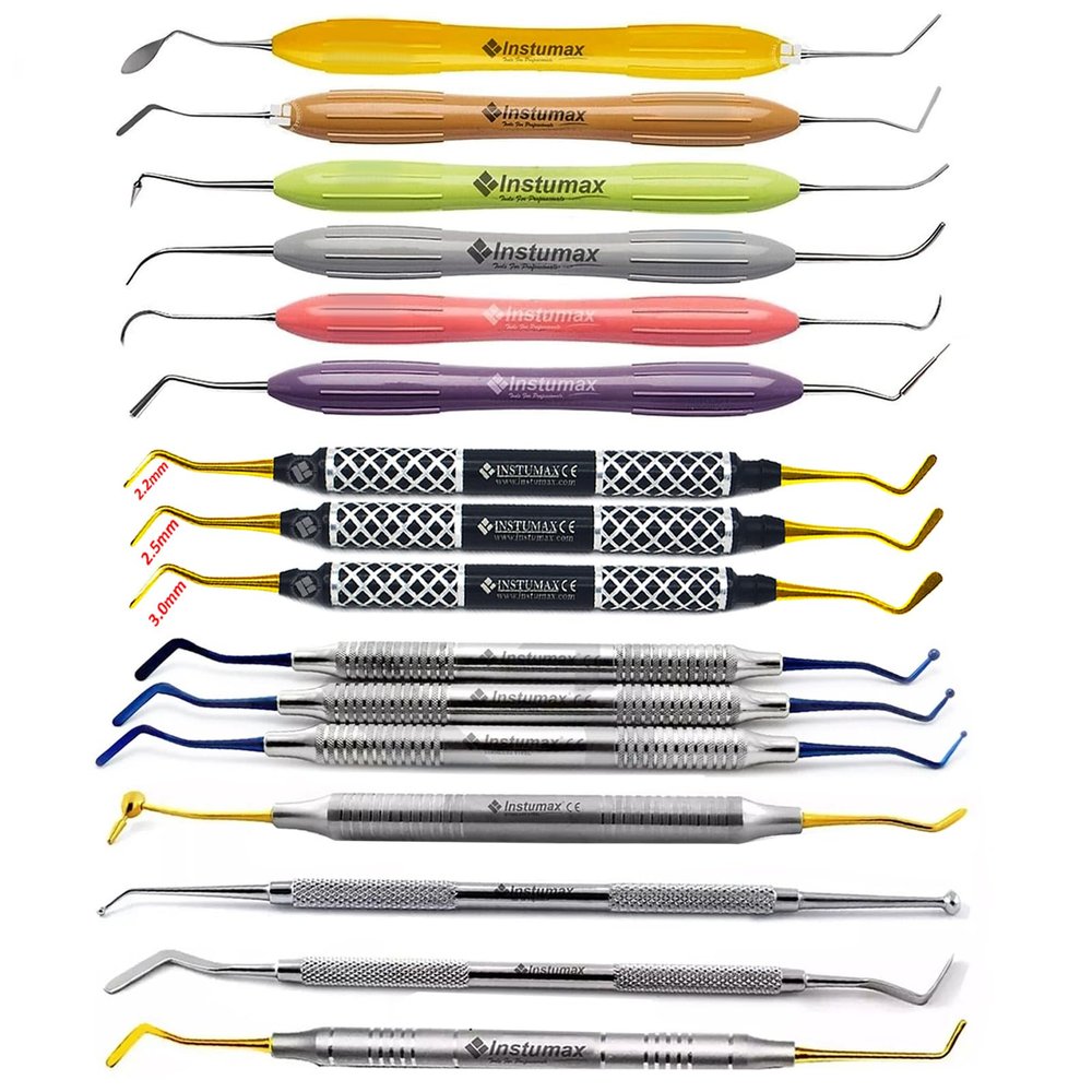 13pcs Dental Composite Filling Instruments Set Restorative Tools for Tooth Shaping, Polishing & Material Placement | Stainless Steel Spatula, Plugger, Burnisher, Scaler Kit