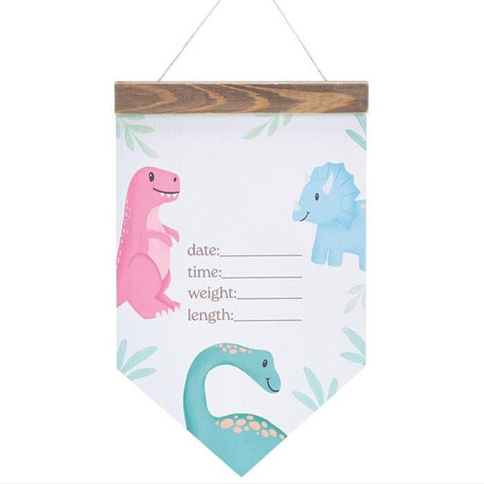 DINOSAUR BABY ANNOUNCEMENT BANNER