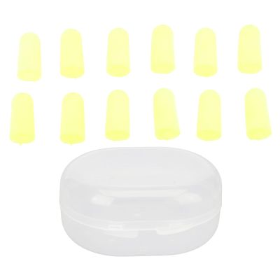 12pcs Yellow Soft Foam Earplugs, Effective 36dB Noise Reduction, Ideal for Sleeping, Working, Travel, Sensitive Hearing Protection
