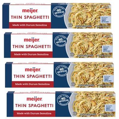 Enriched Spaghetti Product Thin Spaghetti Pasta Made With Durum Semolina (4 Boxes, 16 oz. each)