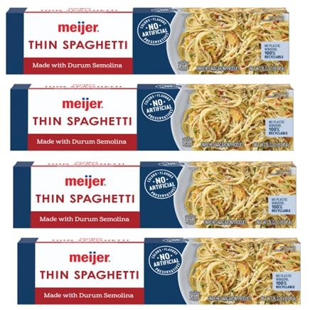 Enriched Spaghetti Product Thin Spaghetti Pasta Made With Durum Semolina (4 Boxes, 16 oz. each)
