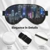 Aerial Night of View Hong Kong Print Lightweight Sleep Mask Breathable Light-Blocking Travel Yoga Outdoor Adventures view 4