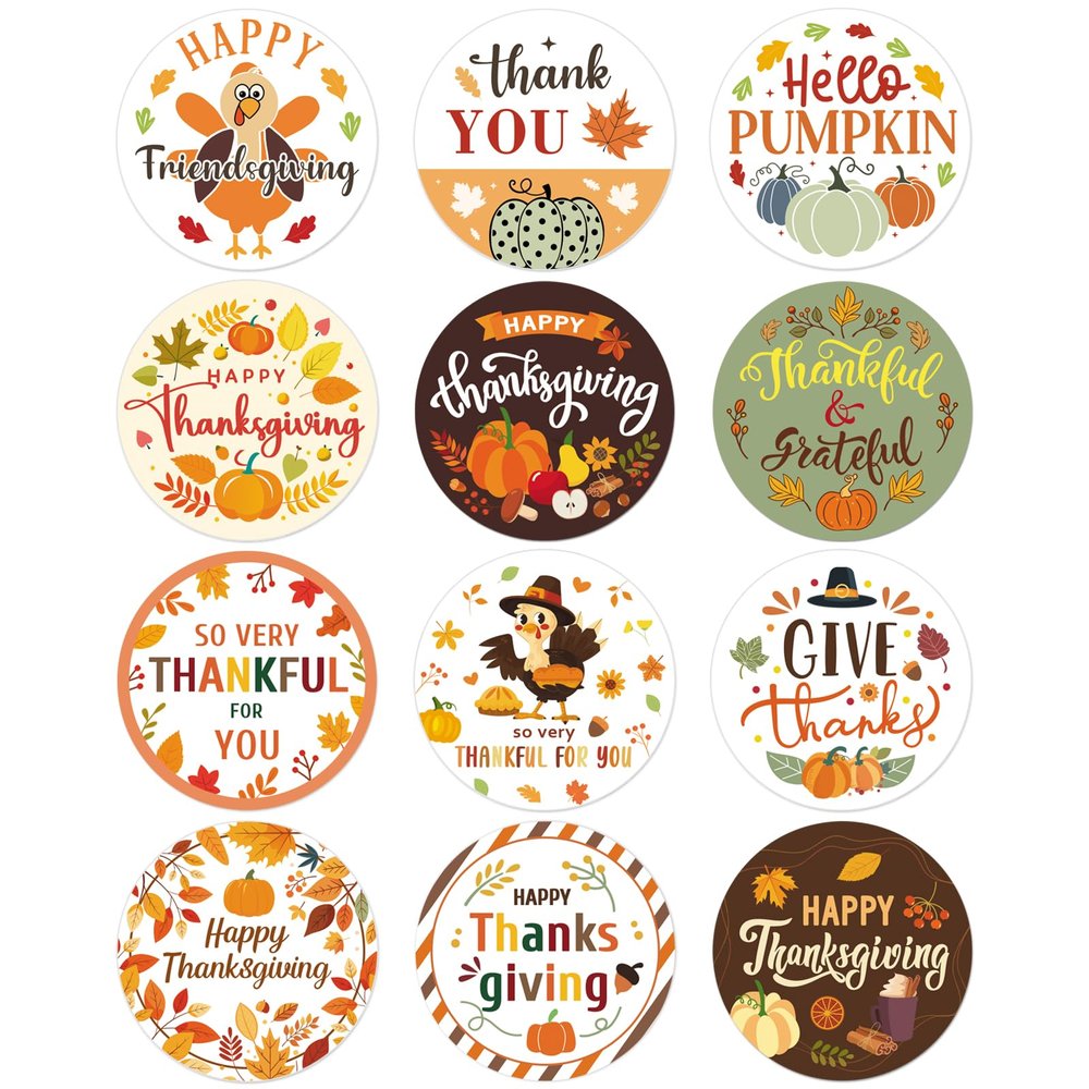 HEYINSHEN 120Pcs Happy Thanksgiving Stickers Thankful for You Stickers
