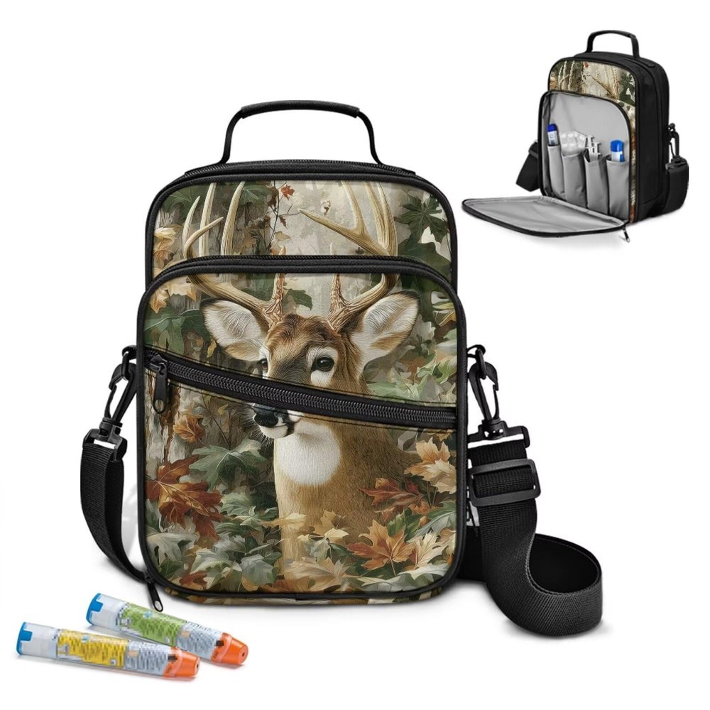 AZULCUSTO Diabetic Travel Companion Thermal Insulin Glucose Meter Storage Medical Supplies Bag Medical Supply Bag Crossbody Bags Deer