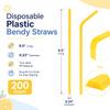 200 Pack Black Flexible Plastic Straws, 8.5" Long Bendy Disposable Drinking Straws, 0.23 Diameter Bendable Straws for Lemonade, Cocktails, Cold Drinks, Juice, Soda, Iced Coffee and Parties view 2