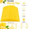 200 Pack Black Flexible Plastic Straws, 8.5" Long Bendy Disposable Drinking Straws, 0.23 Diameter Bendable Straws for Lemonade, Cocktails, Cold Drinks, Juice, Soda, Iced Coffee and Parties view 3