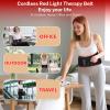 Cordless Red Light Therapy Belt for Body Rechargeable 5000mAh 660nm & 850nm Near Infrared Red Light Therapy Device with Vibration Pulse Timer - Portable Heating Pad Wrap Black view 4