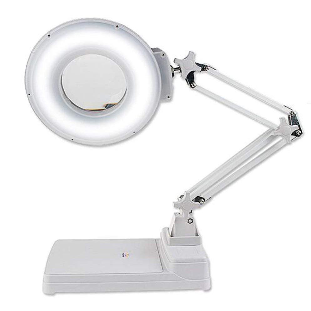 PUCNHZYNW Magnifier, 10X Magnifying Lamp with Stand - Table & Desk Lamp with 36 LED Light, Great Hands Free Magnifier for Seniors Reading, Hobbies, Crafts, Workbench, Diamond Art