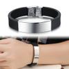 Personalized Identification Bracelets for Seniors Dementia Alzheimers,Customized Name Date Medical Address ICE Engraved Silicone Cuff Bangle Autistic Dementias Bracelet Safety ID Jewelry view 3