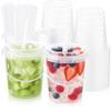 TREEHAC 50 Sets Clear Plastic Drink Buckets 24 oz PP Pails with Lids Straws and Handles Disposable Cups for Ice Cream Outdoor Holiday Travel Beach Birthday Pool Party Supplies view 1