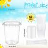 TREEHAC 50 Sets Clear Plastic Drink Buckets 24 oz PP Pails with Lids Straws and Handles Disposable Cups for Ice Cream Outdoor Holiday Travel Beach Birthday Pool Party Supplies view 2