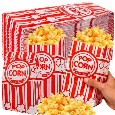 500 Pieces Paper Popcorn Bags - 1 oz Popcorn Bags Individual Servings for Party, Movie Night Supplies, Machine Small Mini Pop Corn Bag Container Bulk Holder Carnival