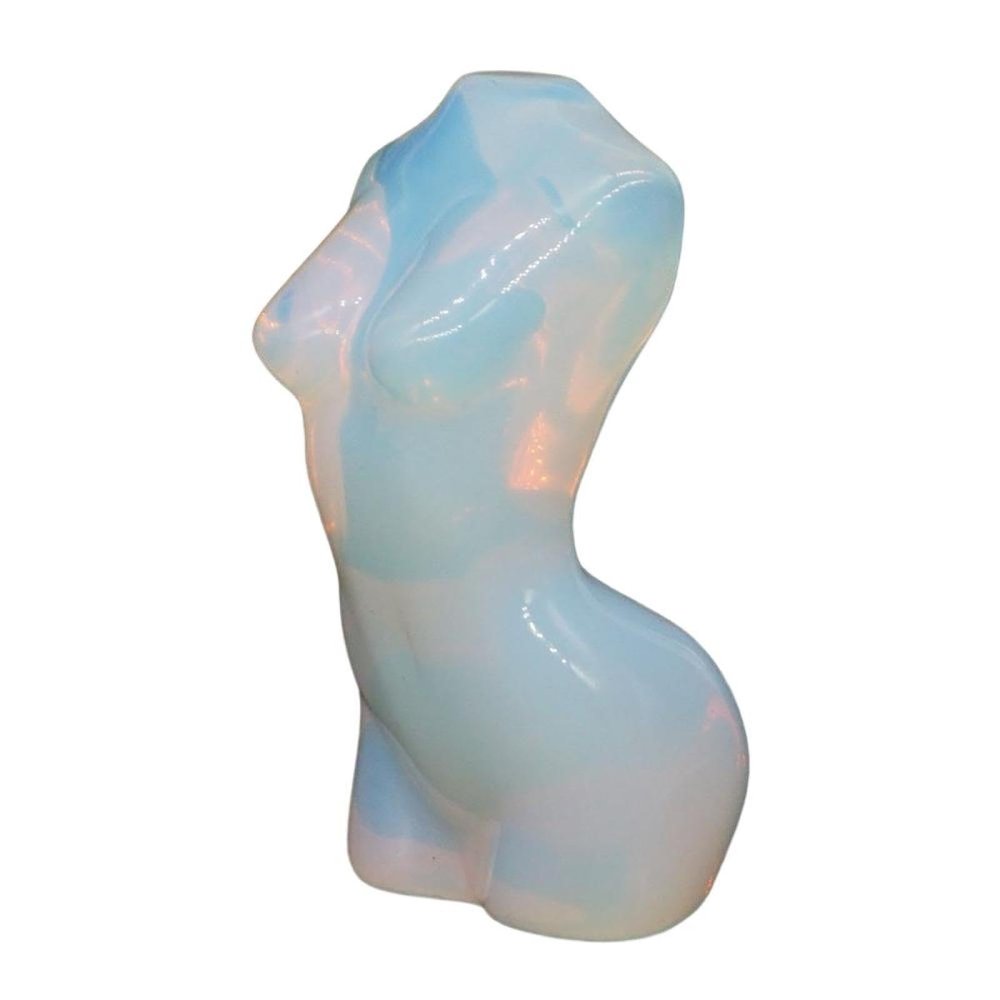 CYLRWSR 2" Opalite Woman Bust Statue - Hand Carved Naked Figurine, Reiki Healing Crystal, Art Stone Decor, Spiritual Gift