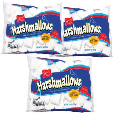 3-Pack Fluffy Marshmallows (10 oz Each / 283g) Soft, Sweet & Gluten-Free Treats | Perfect for Snacking, Smores, Baking & Hot Cocoa