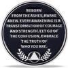 10 Year Dinosaur Hatch Sobriety Coin Breaking Through NA Medallion Fun & Powerful Token for Recovery & Clean Time Empowering NA AA Chips Gift for Men & Women view 2