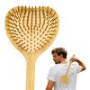 15.75" Heart-Shaped Bamboo Back Scratcher with Airbag Cushion Elastic & Gentle on Skin, Relieves Itching & Massages Back, Shoulders, Legs, Suitable for Women ,Men & Adults (A-Pure Wood Color) view 1