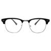 Incredible Bargains The Astoria Stylish Round Reading Glasses, Unisex Retro Browline Style Readers + 2.00 Black with Silver view 1