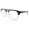 Incredible Bargains The Astoria Stylish Round Reading Glasses, Unisex Retro Browline Style Readers + 2.00 Black with Silver view 2