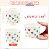 120 Pcs Rainbow Ice Cream Cups 12 oz Disposable Rainbow Polka Dots Paper Dessert Snack Bowl Colorful Polka Food Yogurt Cup Container for Hot or Cold Food Soup Candies Birthday Holiday Party Supplies view 4