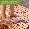 Teak Wood Shower Floor Mat, Customizable with Anti-Slip Feature and Center Drain Hole, Ideal for Shower/Tiled Floor view 2