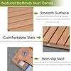Teak Wood Shower Floor Mat, Customizable with Anti-Slip Feature and Center Drain Hole, Ideal for Shower/Tiled Floor view 3