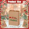 AmazingSpark 48 Pcs Christmas Kraft Gift Bags with Handles 4 Designs 5.91 x 3.15 x 8.27 Inches Xmas Paper Goody Bags Bulk for Treat Red and Green Holiday Party Favors Decoration Supplies(Modern) view 2