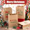 AmazingSpark 48 Pcs Christmas Kraft Gift Bags with Handles 4 Designs 5.91 x 3.15 x 8.27 Inches Xmas Paper Goody Bags Bulk for Treat Red and Green Holiday Party Favors Decoration Supplies(Modern) view 4