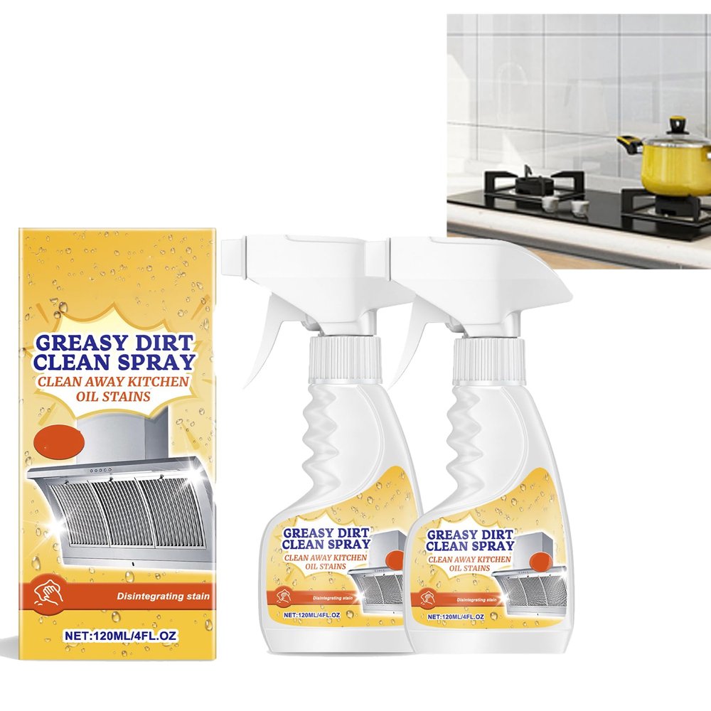 LinBomZony Heavier Duty Kitchen Cleaner Spray, Powerful Degreasing Foam, for Stove Range Hood, Oven, Grilled & Grease Trap, Removes Tough Oil Stains Burnt-On Food Non-Toxic, Quick-Dissolving (2PCS)