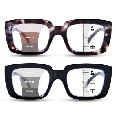 YUKANG Progressive Multifocal Reading Glasses for Women Men BTBlue 2.5