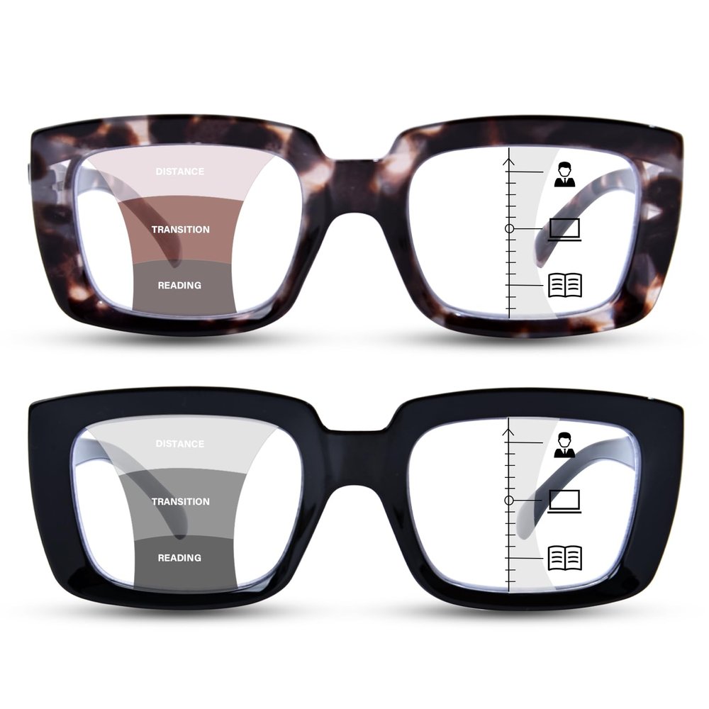YUKANG Progressive Multifocal Reading Glasses for Women Men BTBlue 2.5