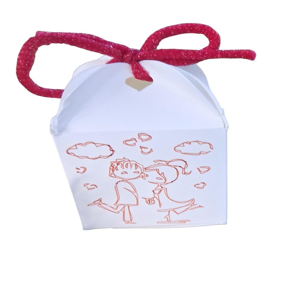 40 decorative in love candy boxes, 2 x 2 x 2.7 inches, ideal for every special moment, gift boxes for bachelorette parties, birthdays, weddings, christenings, baby showers