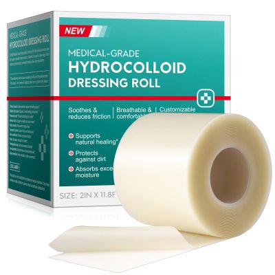 Hydrocolloid Tape Roll - Cuttable Extra Large Hydrocolloid Patch Bandages with Self-Adhesive, Ultra Absorbent, Flexible & Waterproof (1.97in*11.81ft) (1)