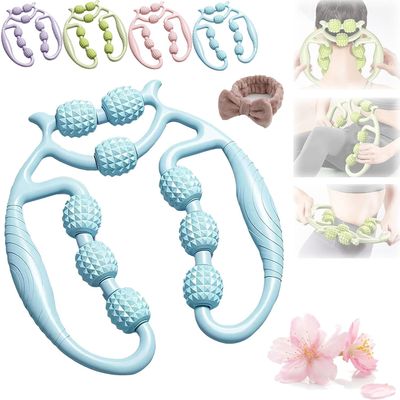 Relajador De Piernas, Relajador De Piernas De 12 Rodillos, Nine Wheel Circular Leg Clamp, Manual Circular Clamps Leg Massage, 360 Degree Legs Neck Hand Arms Massage Roller Muscle Relaxer (Blue)