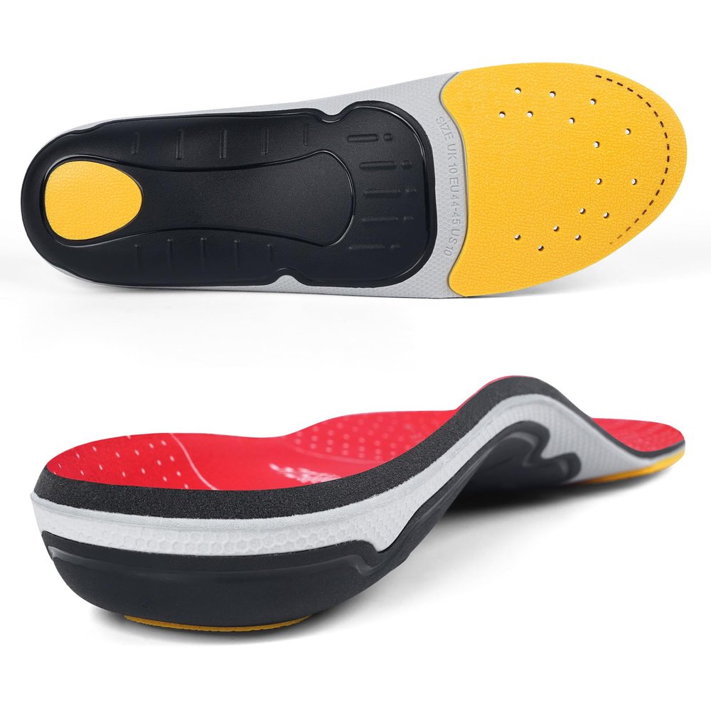 STSVZORR 240 lbs+ Plantar Fasciitis Insole Arch Support Insert Foot Pain Relief Women, Men Orthotic Insole Flat Feet Heel Spur Comfort Standing All Day, Work Boot Shoe Insole, Size 12-305MM